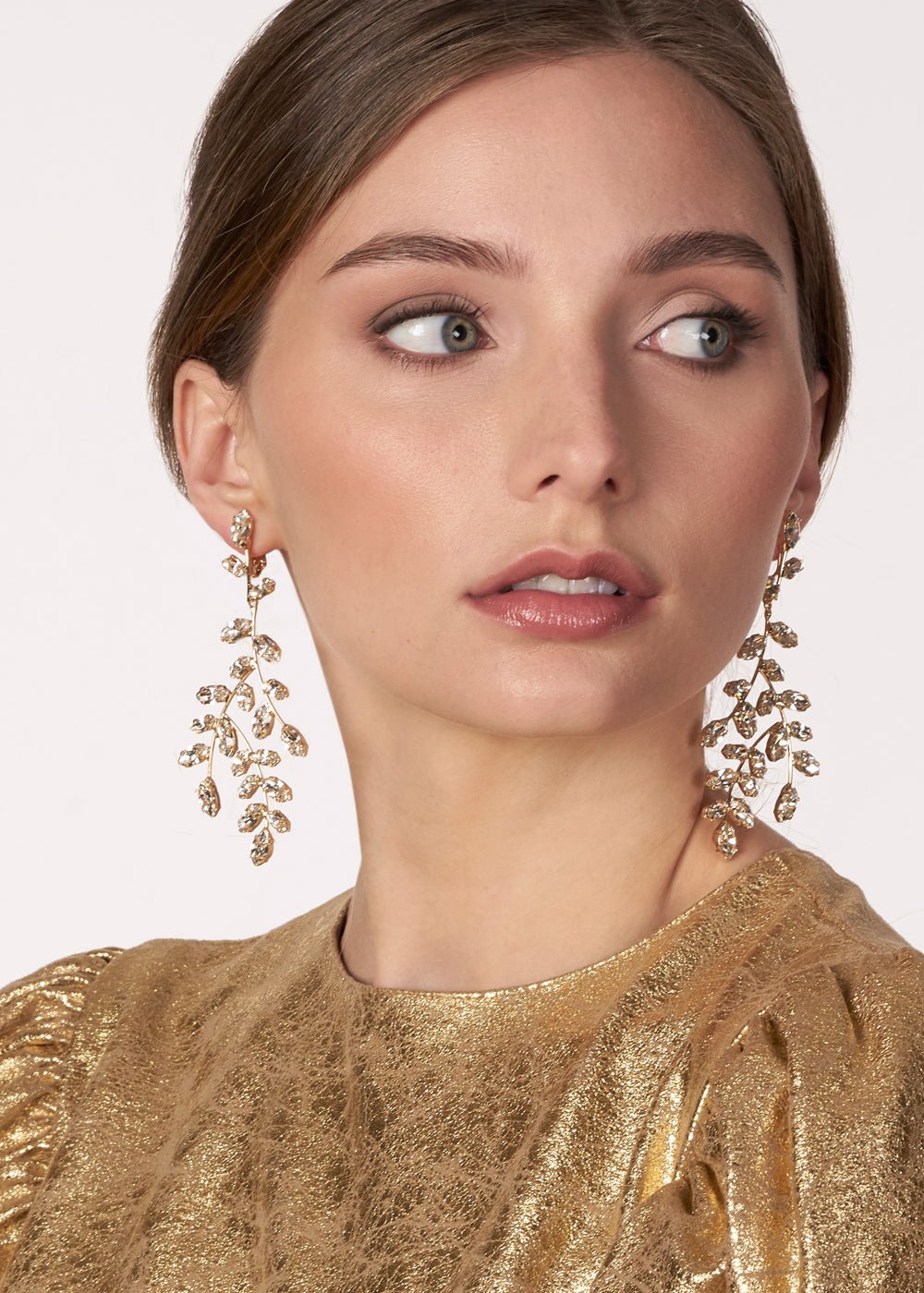 Elizabeth Bower Crystalla Chandelier Ohrringe Rhodium Clip
