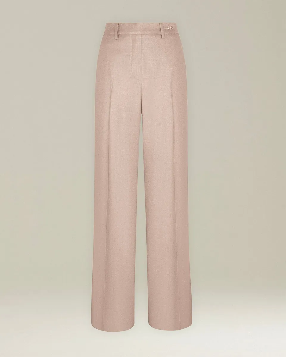Kiton Pantaloni Seta Hose Beige Seide Wolle Weit