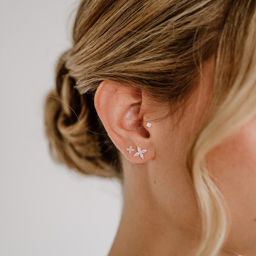Perlenbräute Paola Stern Ohrstecker Gold Brautschmuck 5mm