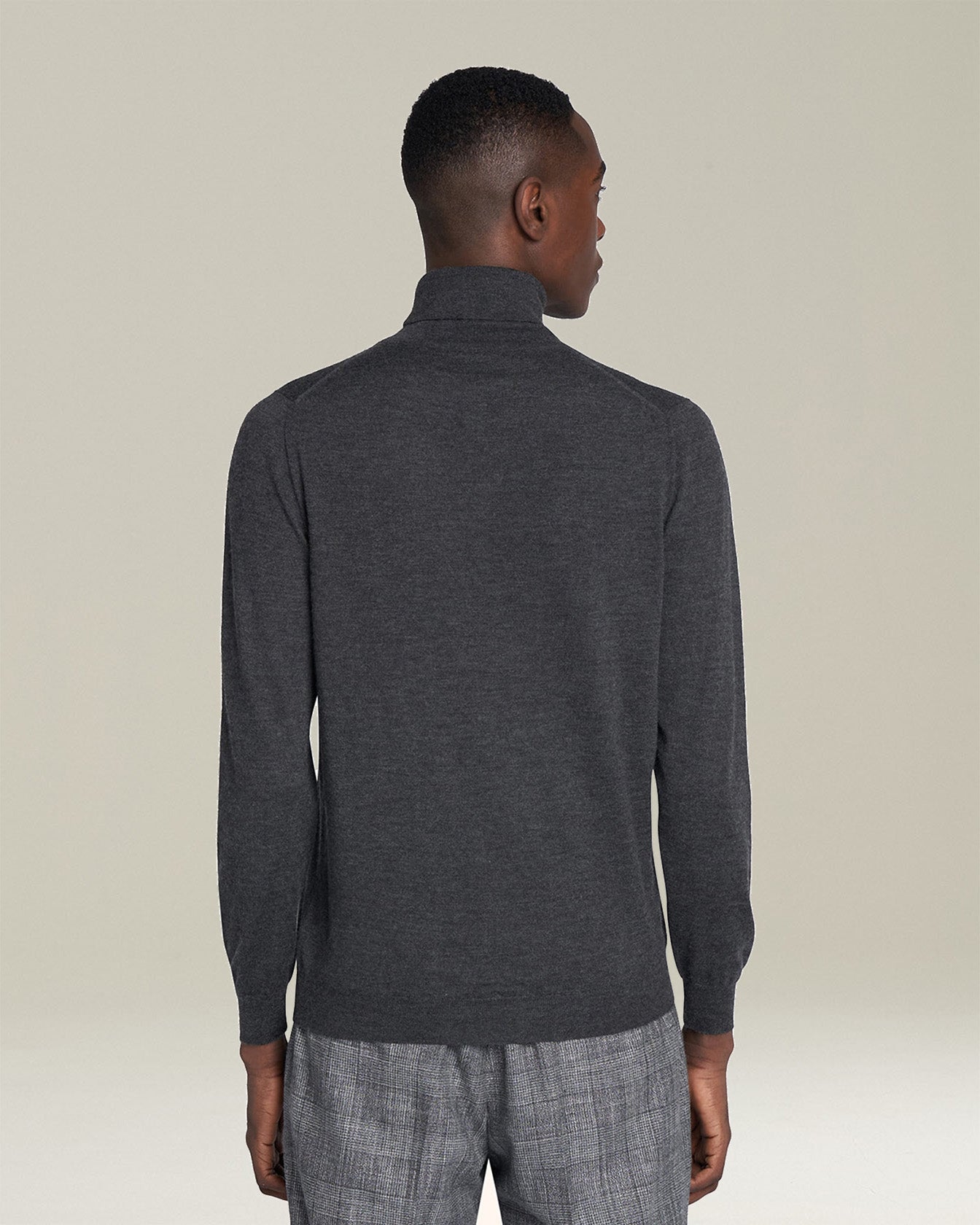 Kiton Knitwear Jersey High Neck Cashmere Pullover Dunkelgrau