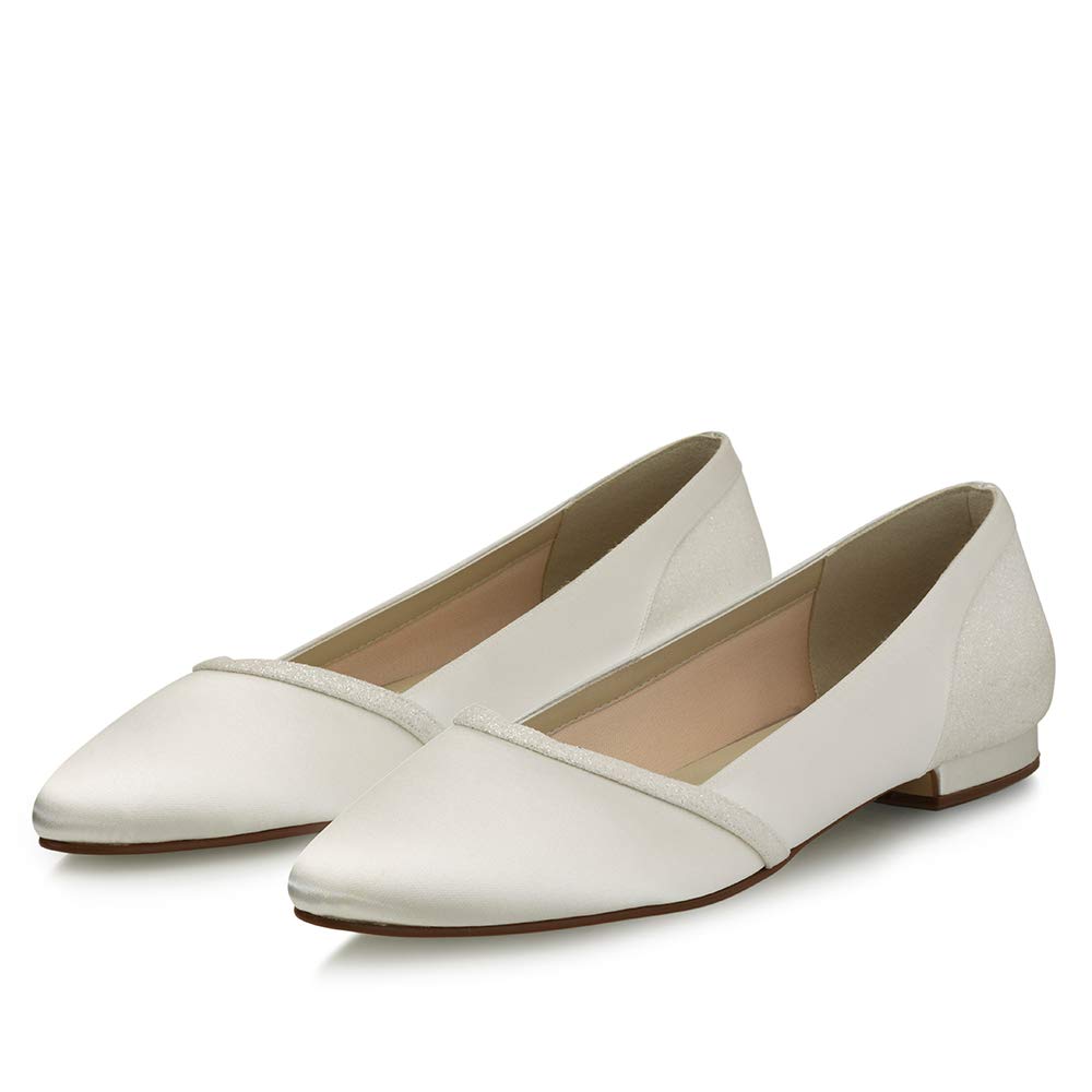 Rainbow Club Embellished Belina Ballerinas Ivory Satin