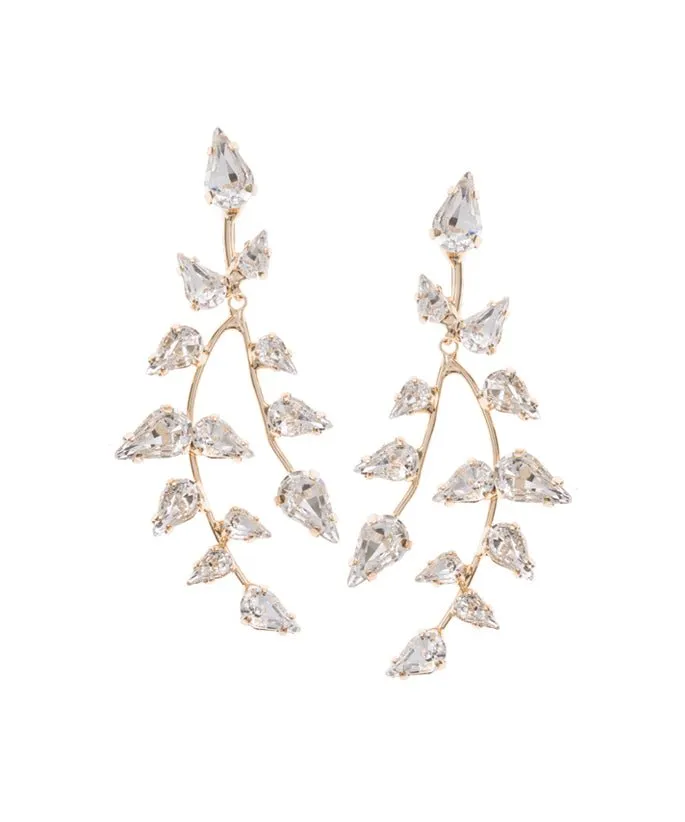 Elizabeth Bower Pyrus Mini Drop Ohrringe Gold Kristall