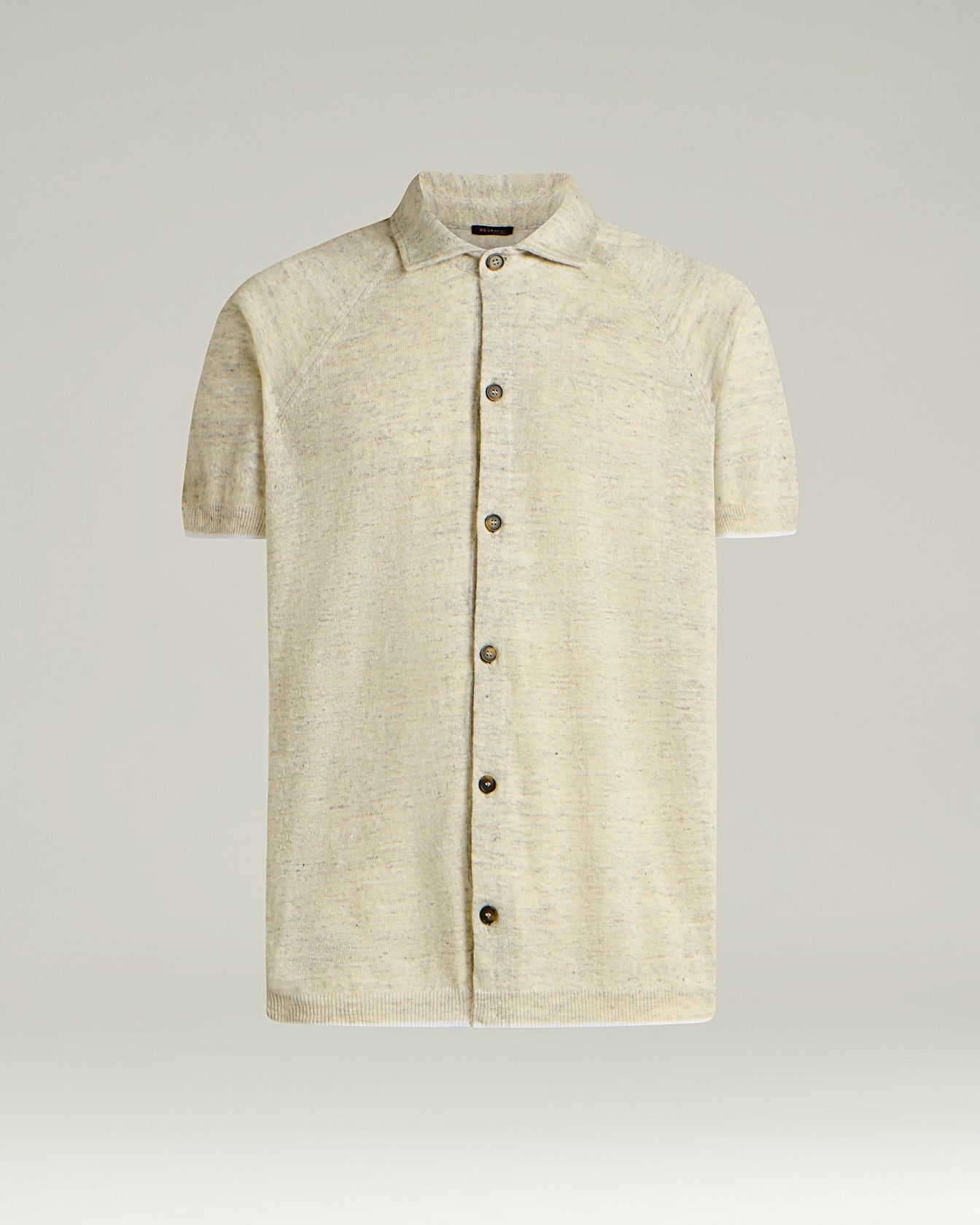 Kiton Shirt Kurzarmhemd Leinen Grau Pure Linen