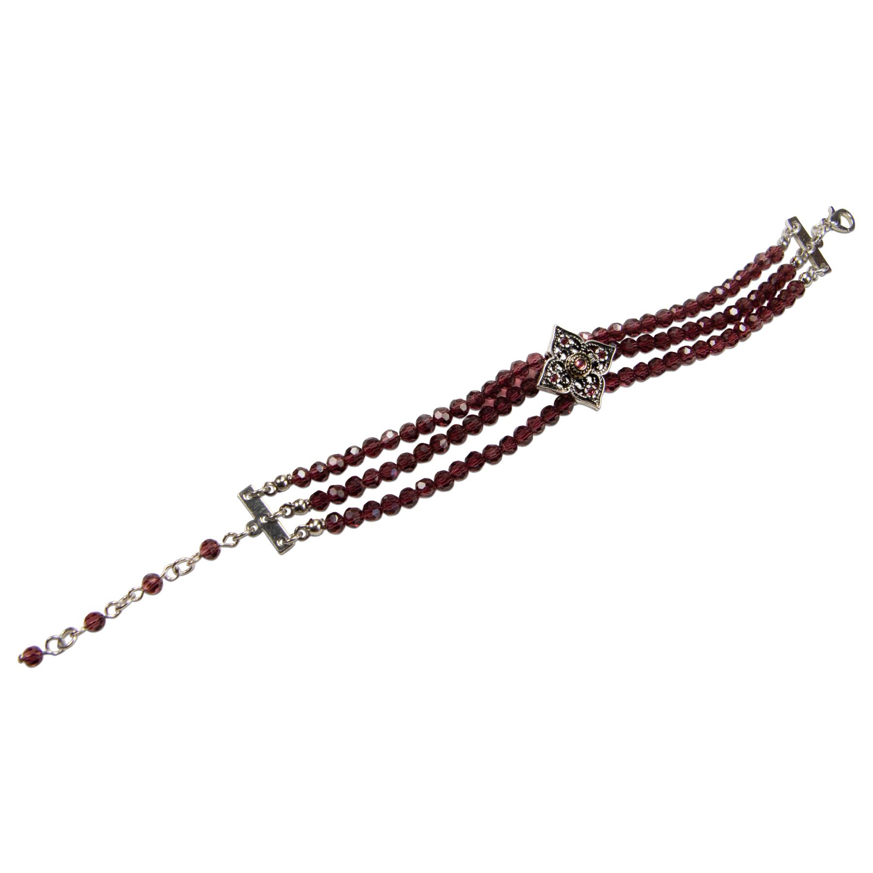 Alpenflüstern DAHEIM Louise DAB086 Perlenarmband beere 3-reihig