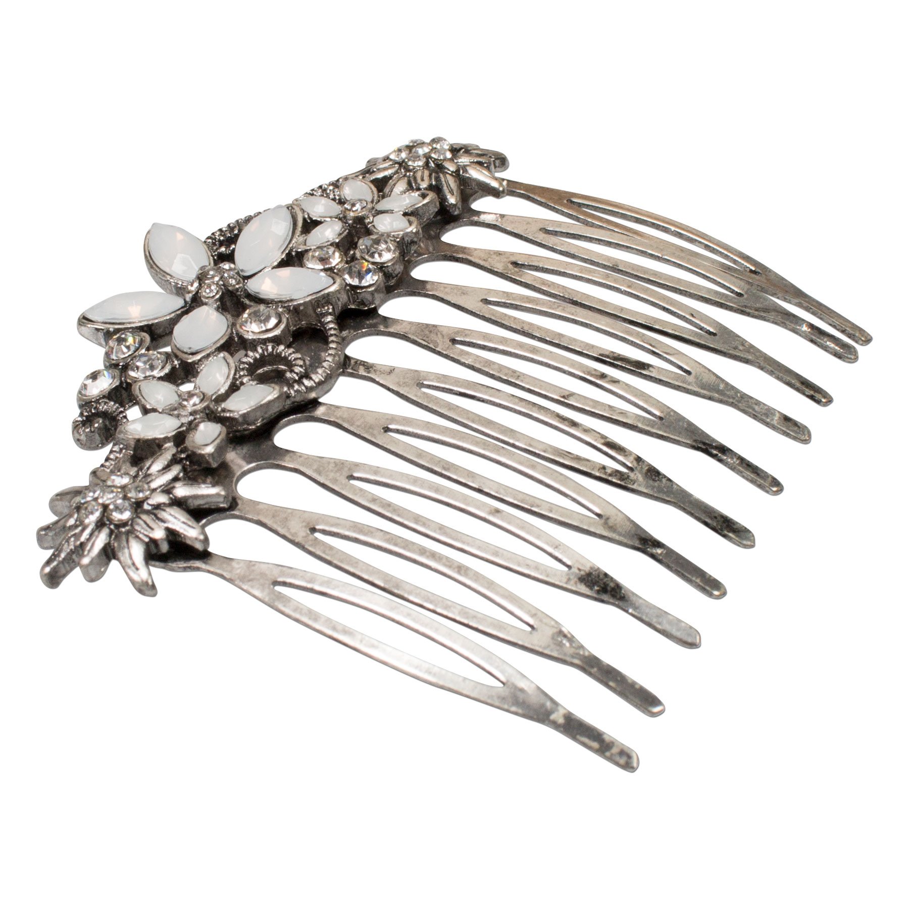 Alpenflüstern ADV095 Haarkamm Edelweiß Symphonie antik-silber
