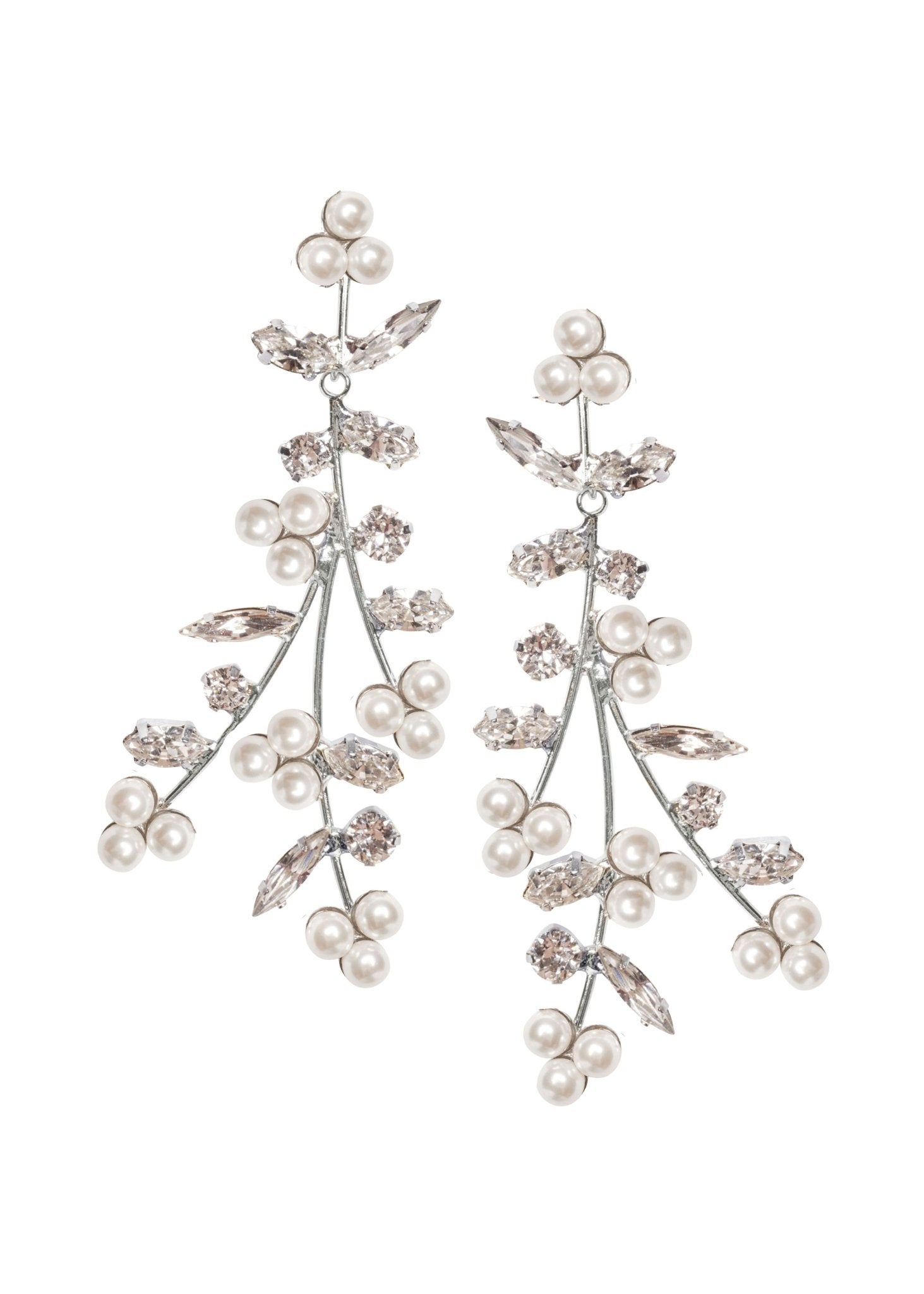 Elizabeth Bower Statement Bud Pearl Ohrringe Post Rhodium Perle