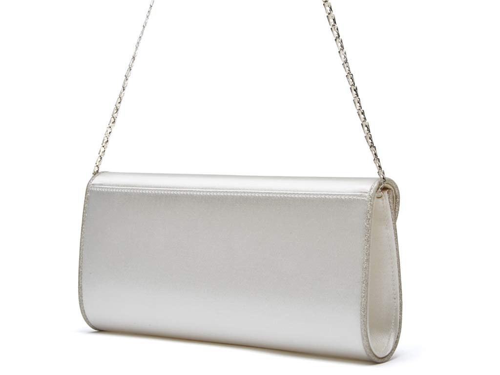 Rainbow Club Viki Clutch Handtasche Ivory Satin 23 cm