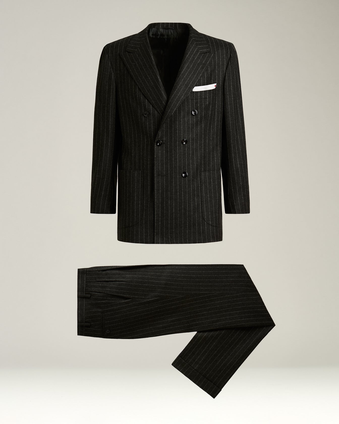 Kiton Zweireiher Anzug Nadelstreifen grau Gr.50