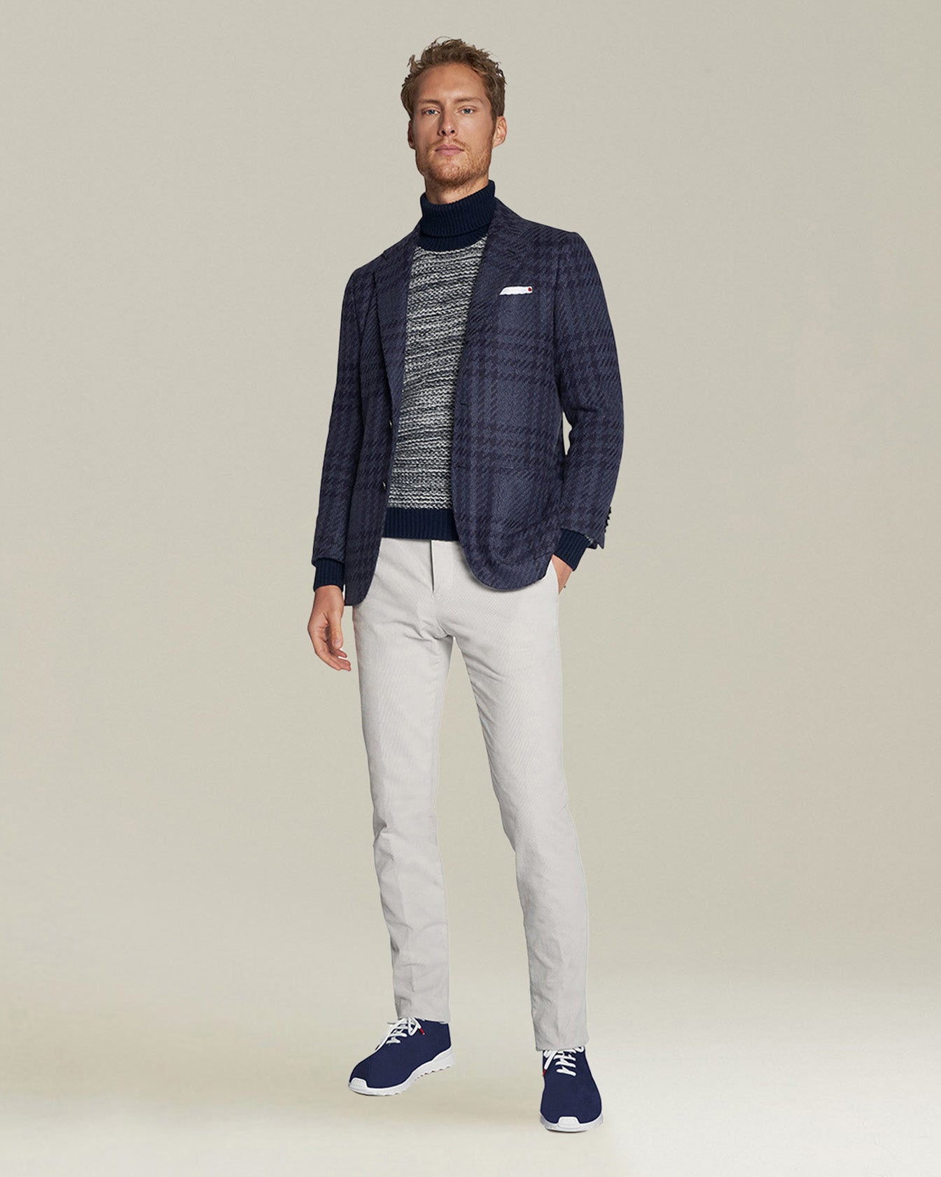 Kiton Hose Baumwolle grau Slim Stretch Gr.30-42
