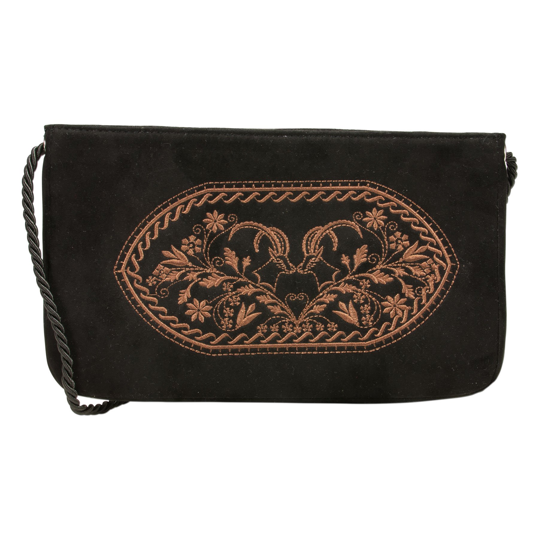 Alpenflüstern DAHEIM DTA070 Clutch Trachtentasche schwarz Steinbock