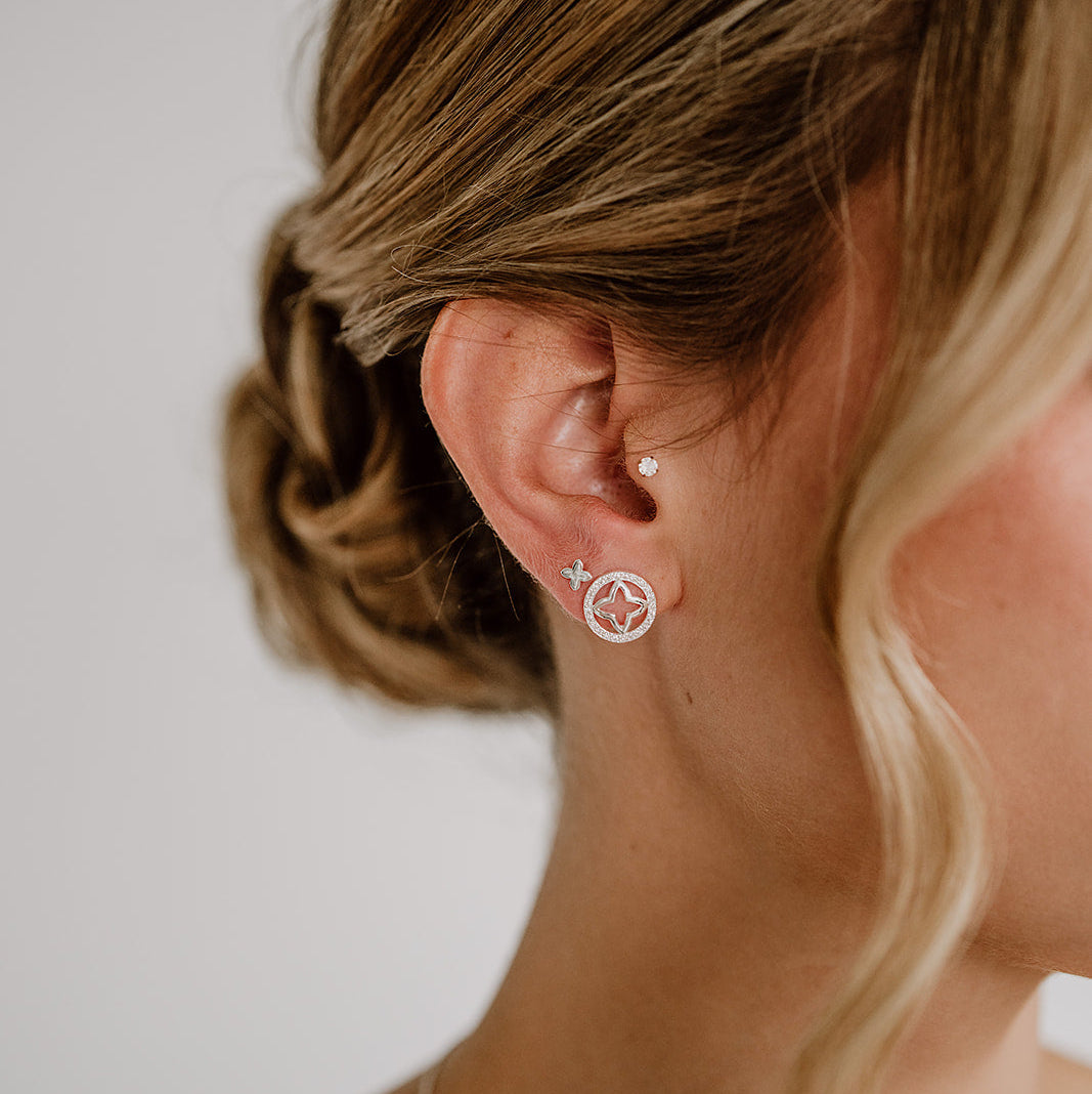 Perlenbräute Ohrringe Olivia Ohrstecker Gold Kristall Zirkonia 1cm