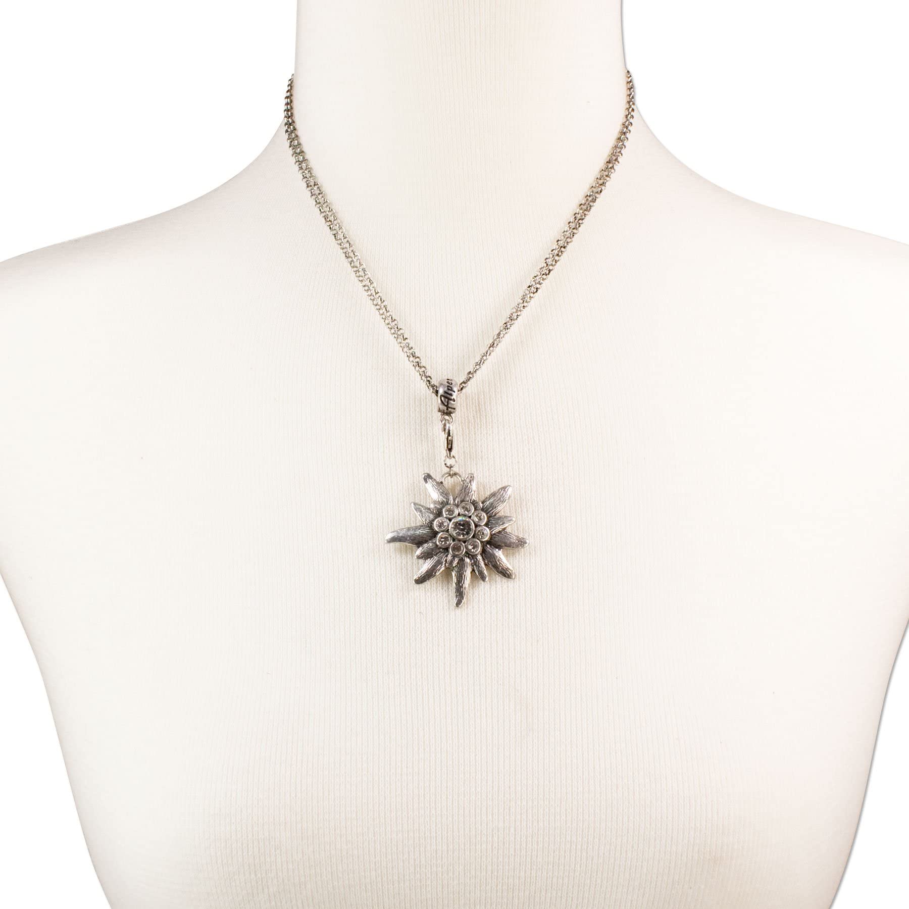 Alpenflüstern DAHEIM Trachtenkette Strass-Edelweiß Dirndlkette