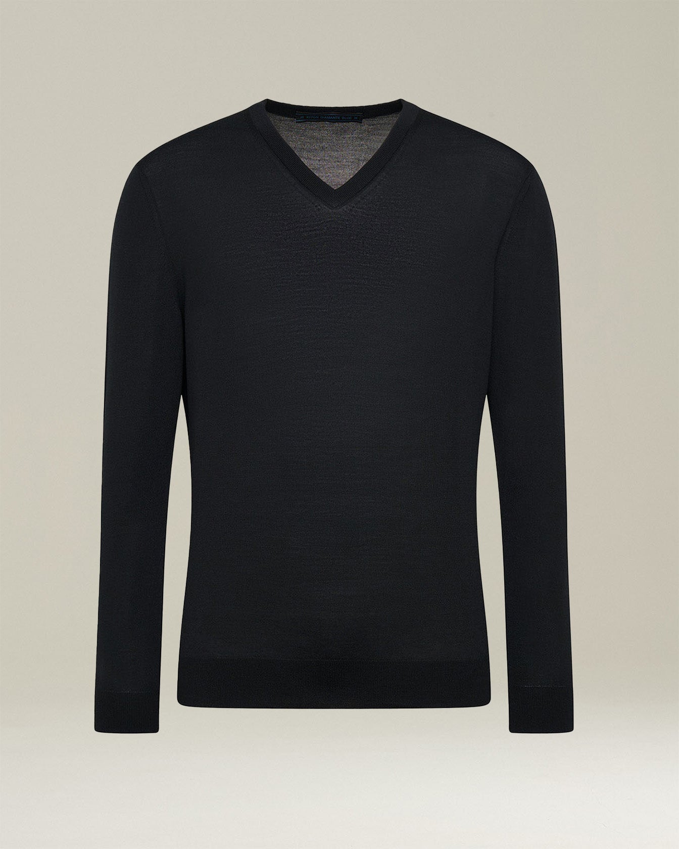 Kiton Knitwear V-Pullover Wolle schwarz Diamante Blu