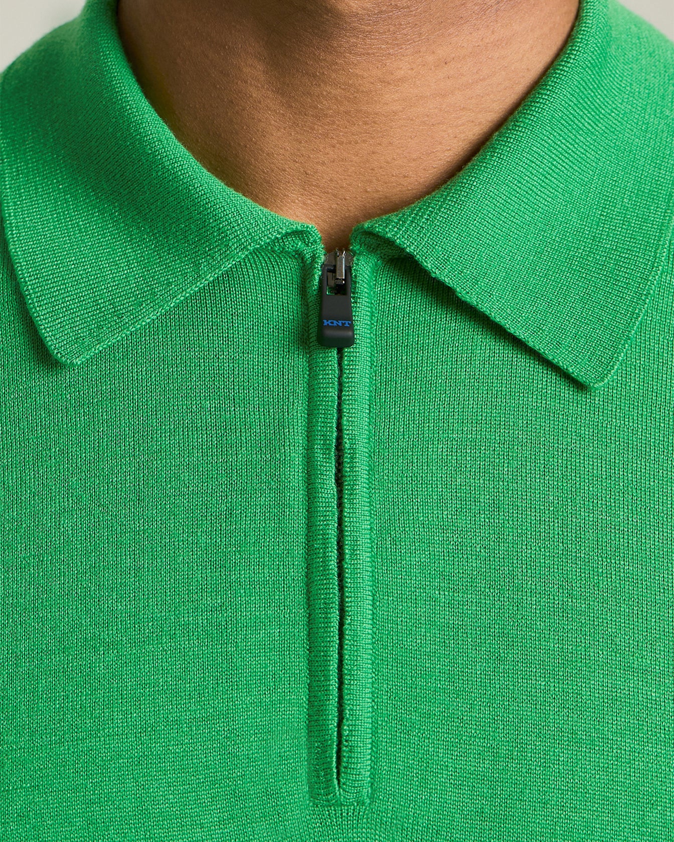 Kiton Polo Zip Polo Wolle Seide Größe L