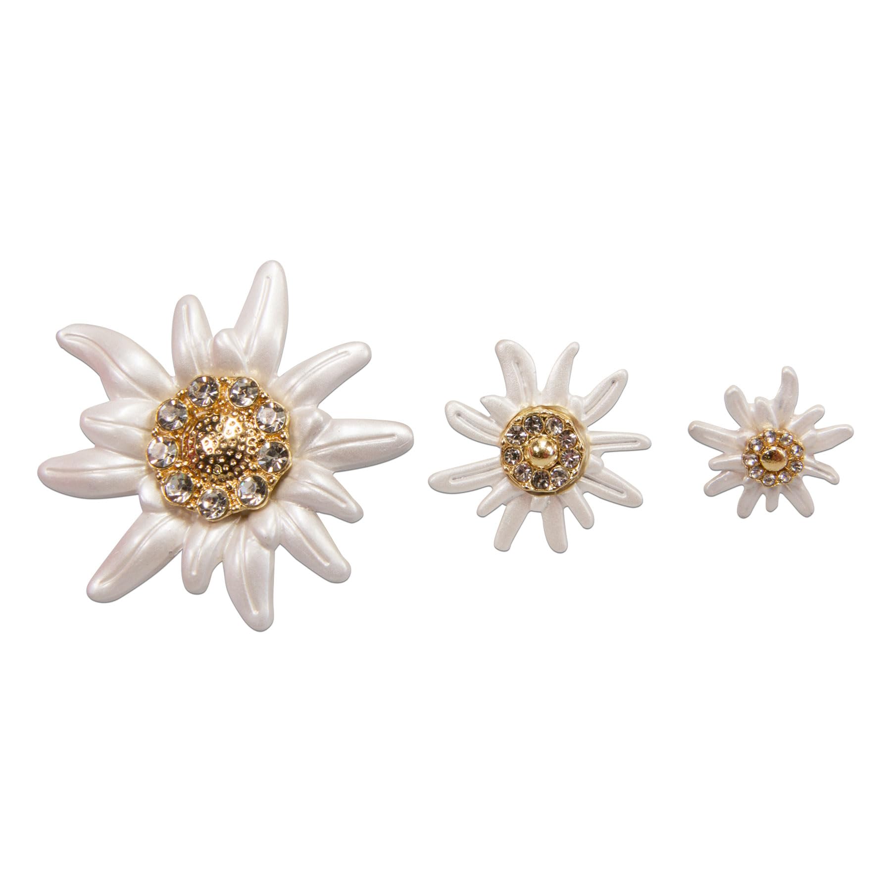 Alpenflüstern DAHEIM Greta API129 Edelweiß-Pin creme-weiß 3er