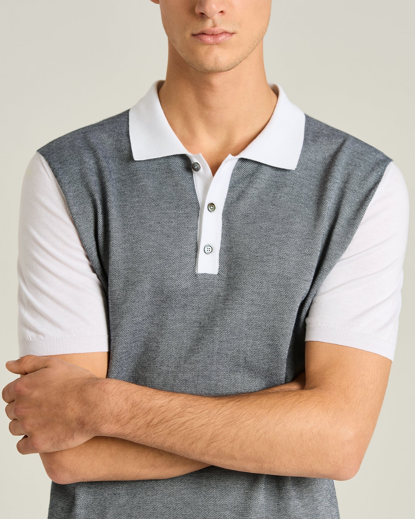 Kiton Polo T-Shirt Baumwolle Kontrast Herren Polohemd