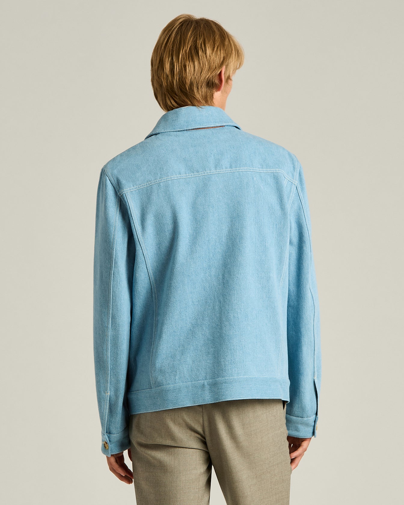 Kiton Azure Cotton Jacket Baumwolljacke Lammleder Cupro