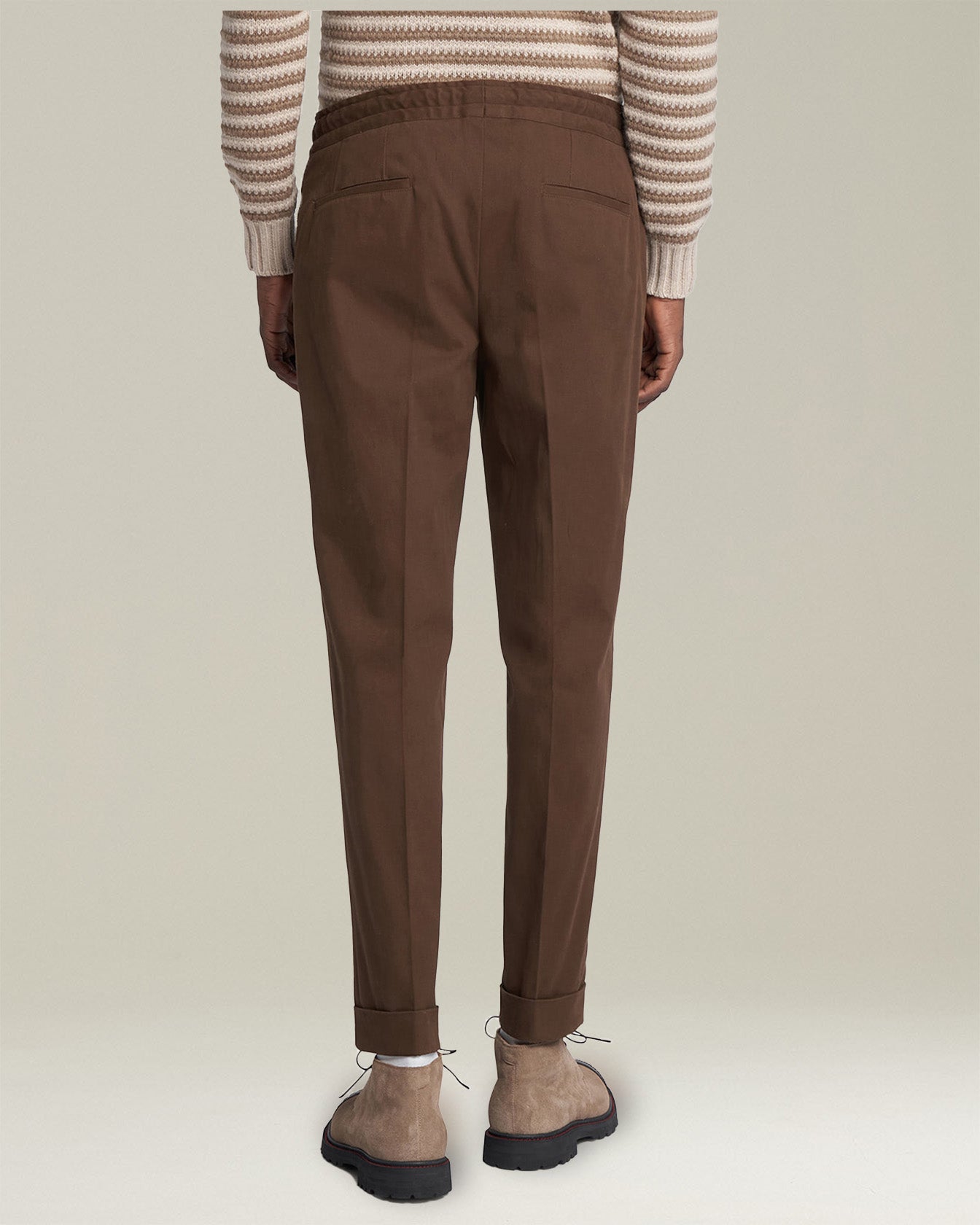 Kiton Trousers Baumwollhose braun Kordelzug Jogger