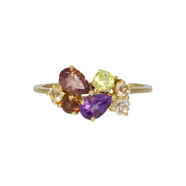 Juvelan Rio Edelsteinring Multicolor Sterlingsilber 9,5x14 mm