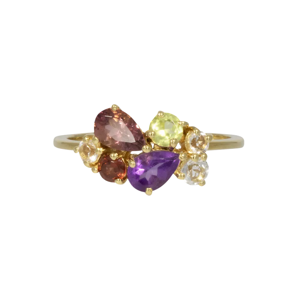 Juvelan Rio Edelsteinring Multicolor Sterlingsilber 9,5x14 mm