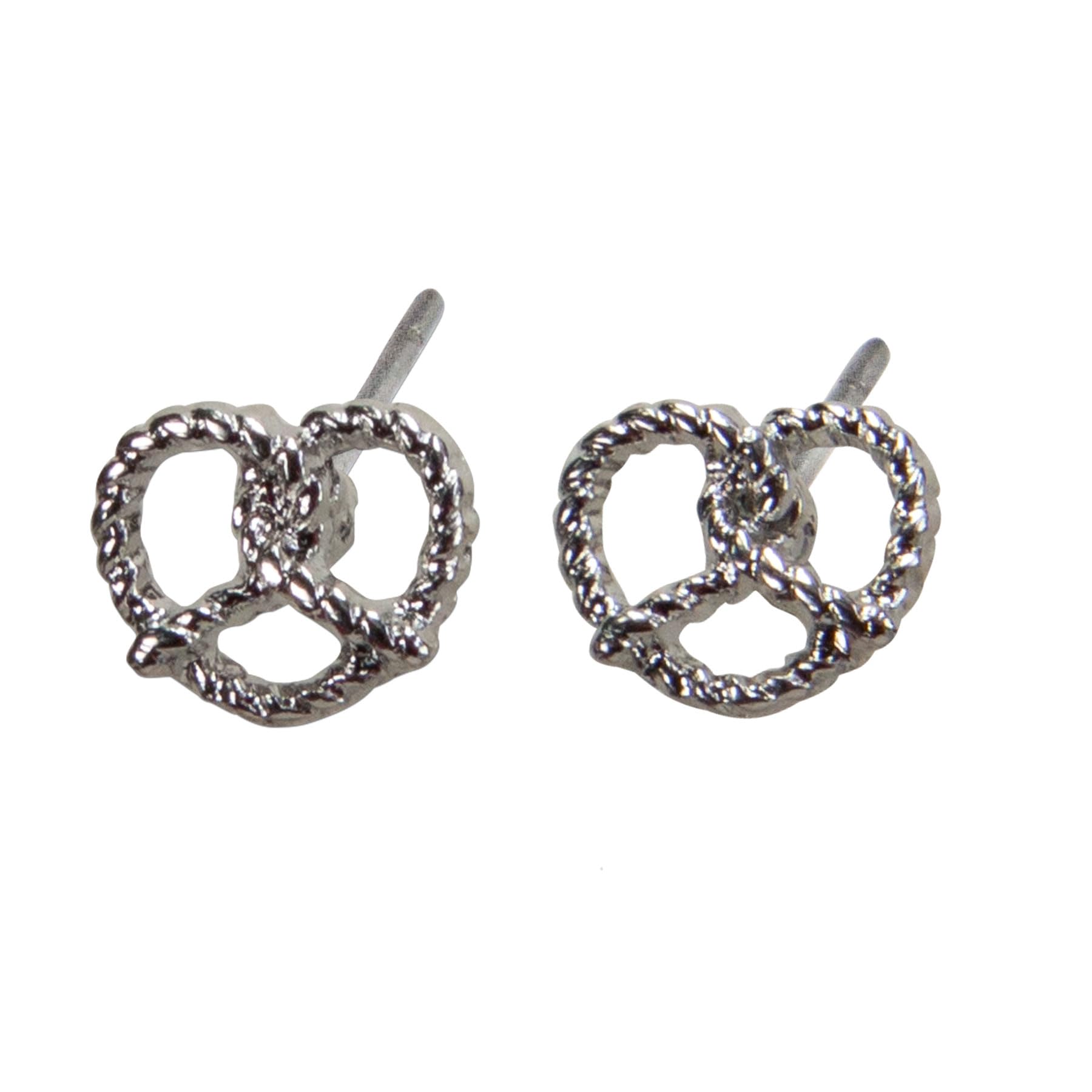 Alpenflüstern DAHEIM Breze Ohrstecker mini Brezel gold DOR064