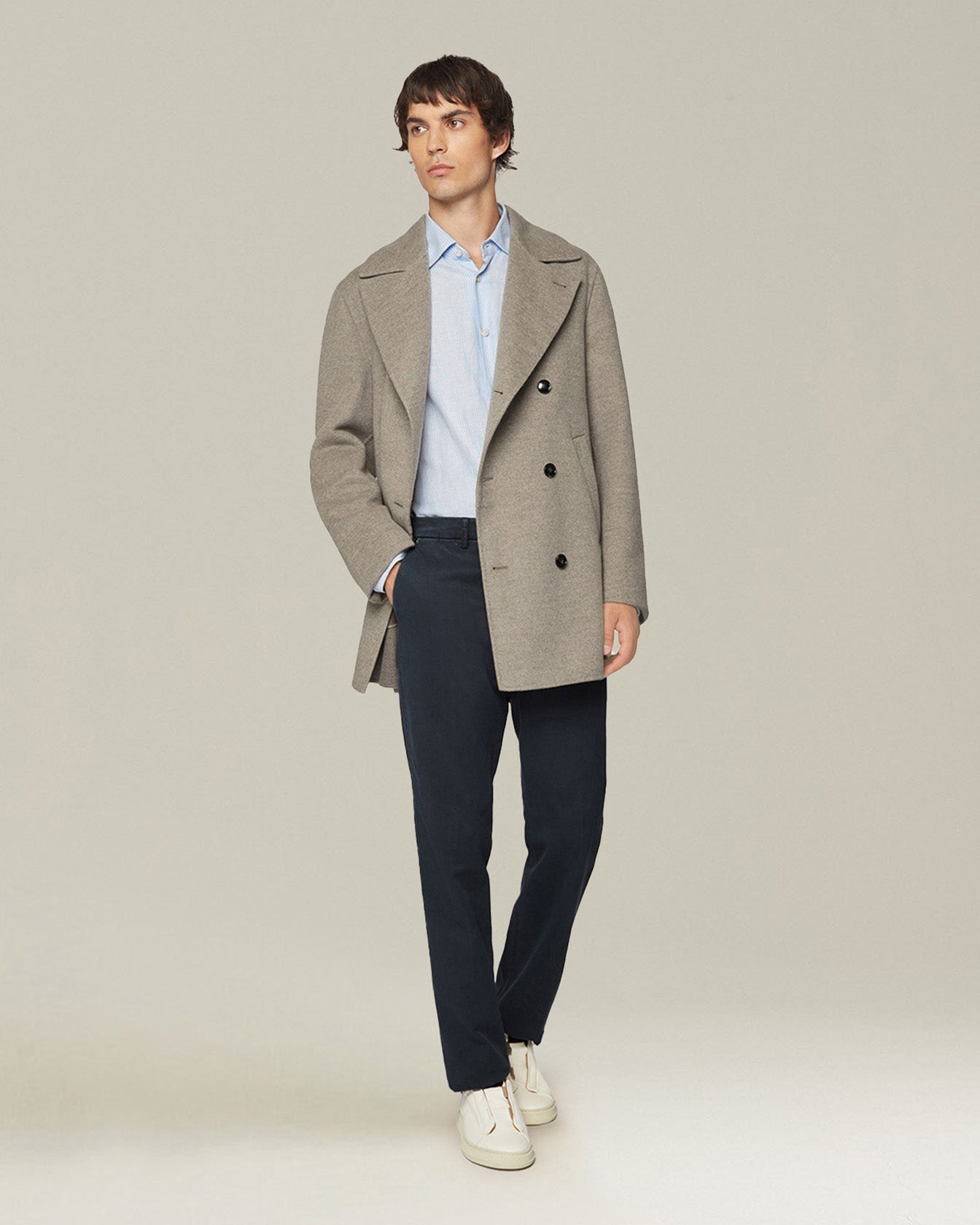 Kiton Caban Cashmere Mantel Double Hornknöpfe