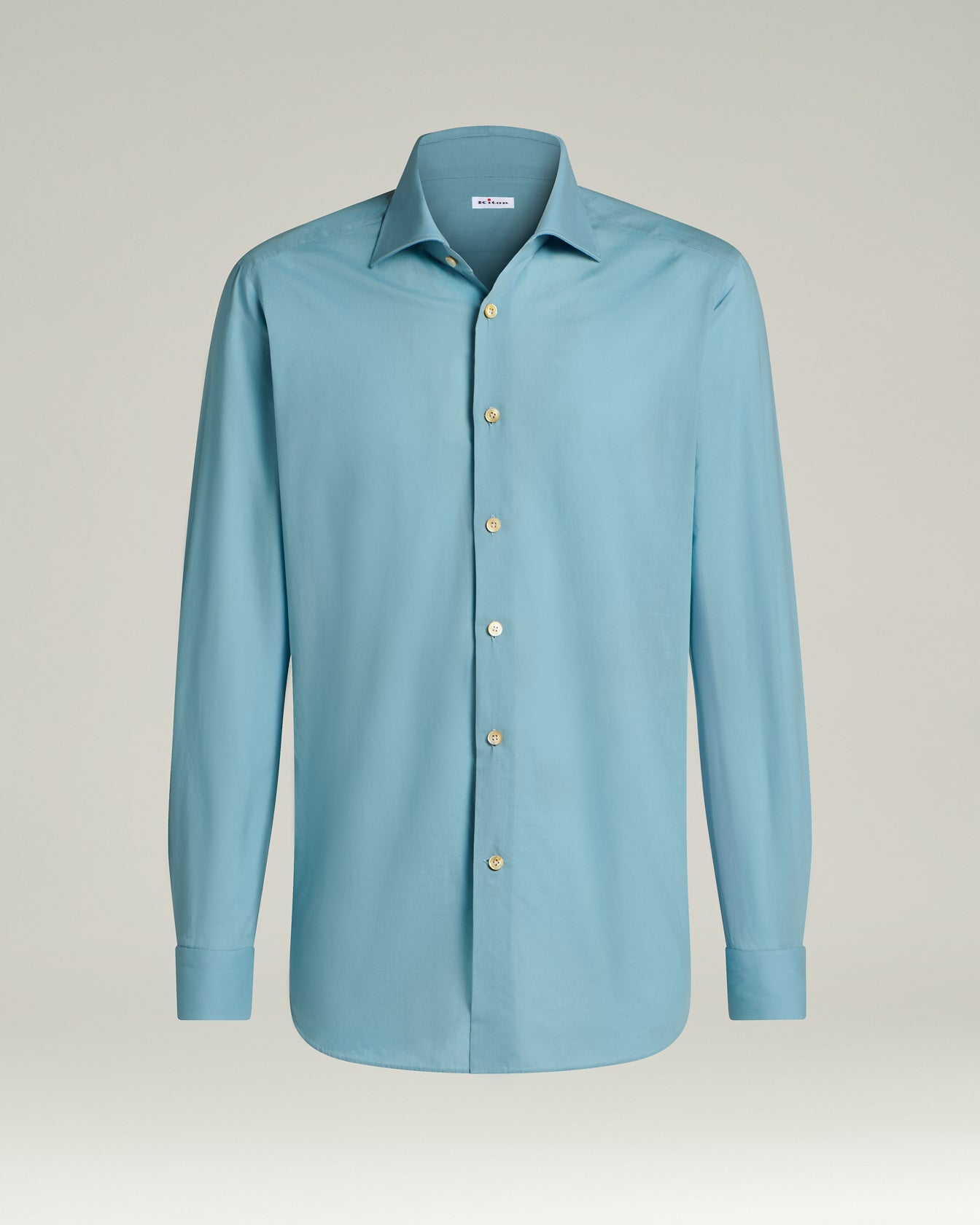 Kiton Shirts Cotton Shirt Sky Blue Hemd Hellblau Baumwolle