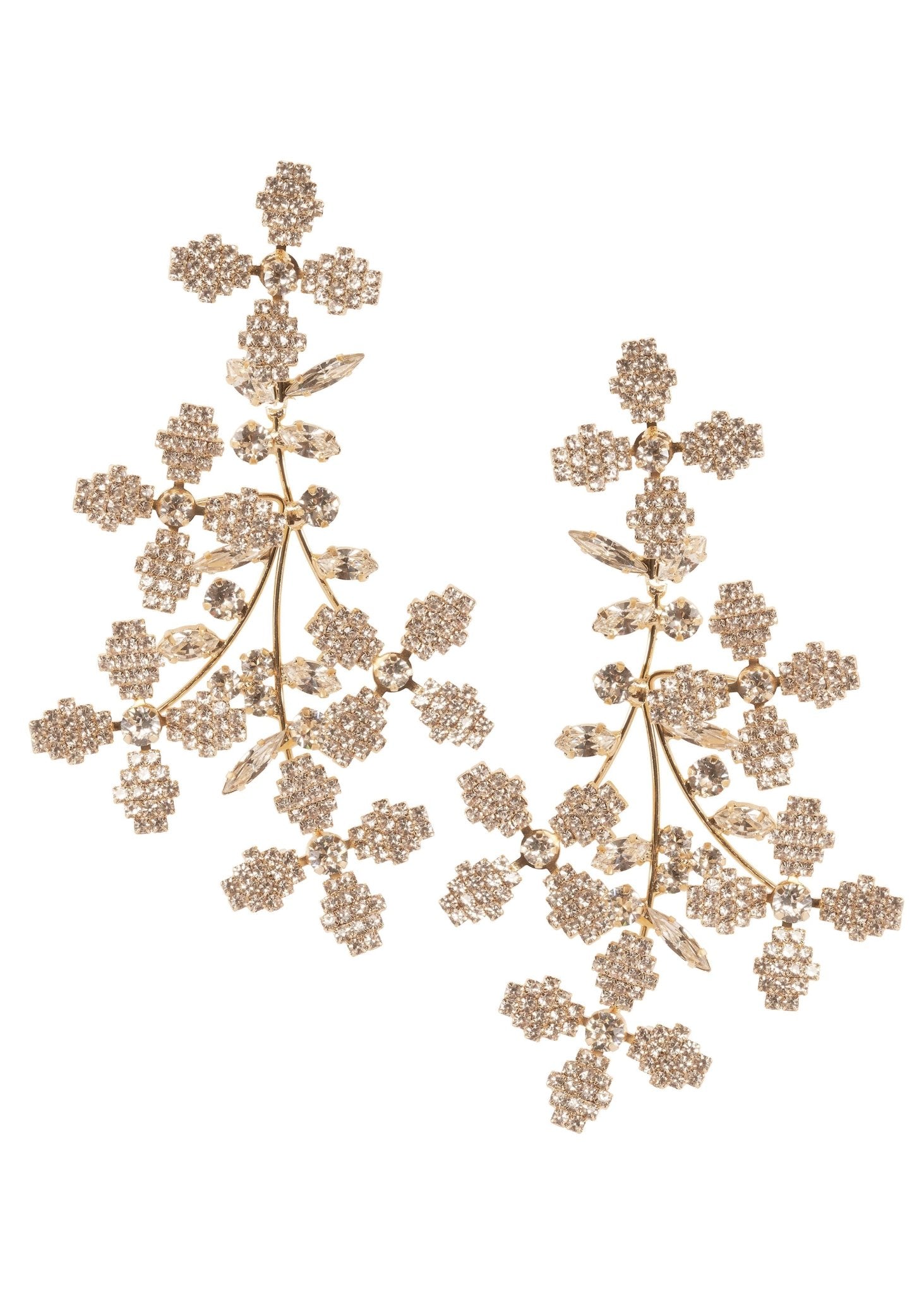 Elizabeth Bower Budding Cascade Chandelier Ohrringe Gold Post Kristall