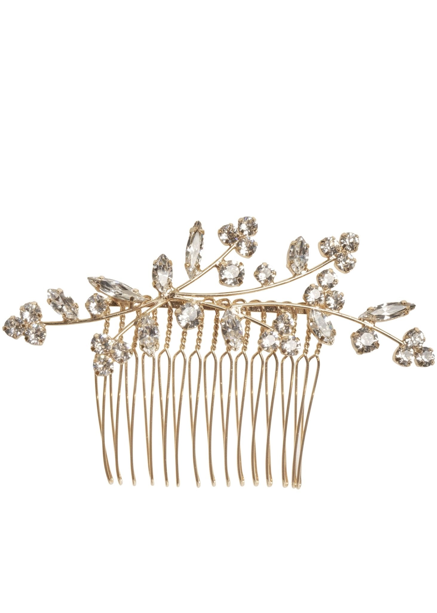 Elizabeth Bower Bud Crystal Haarkamm Kristall Rhodium