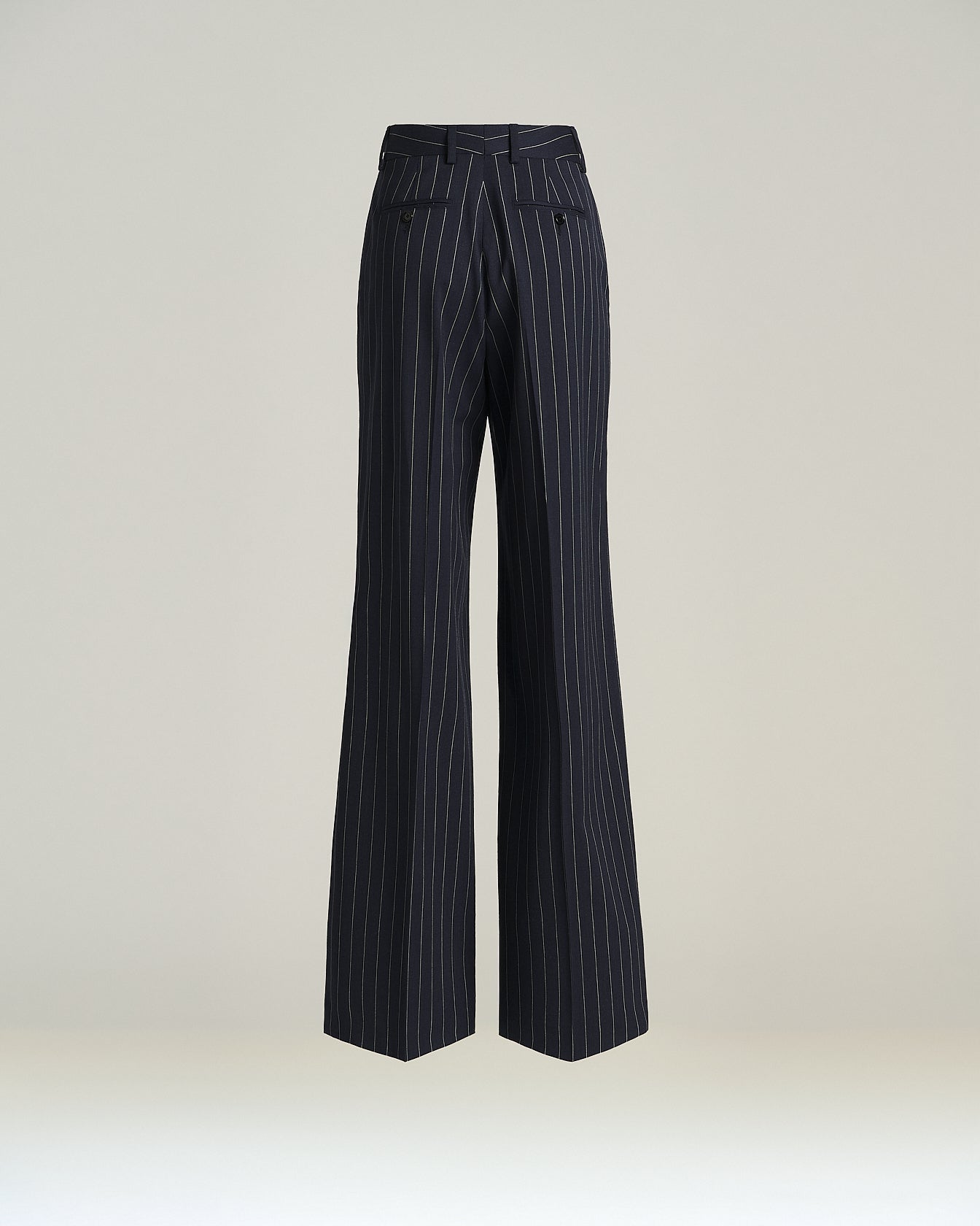 Kiton Stretch-Wolle Hose Nadelstreifen Wide-Leg blau