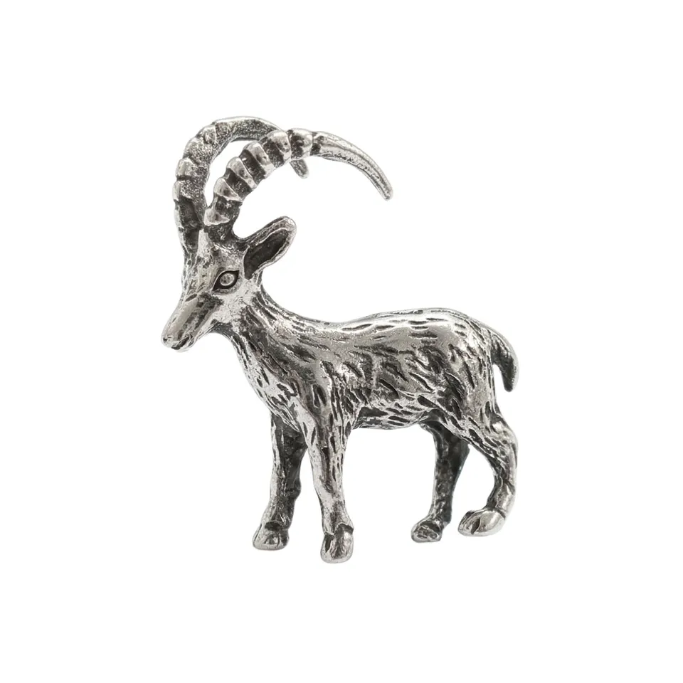 Alpenflüstern DAHEIM API153 Ansteck-Pin Gamsbock antik-silber