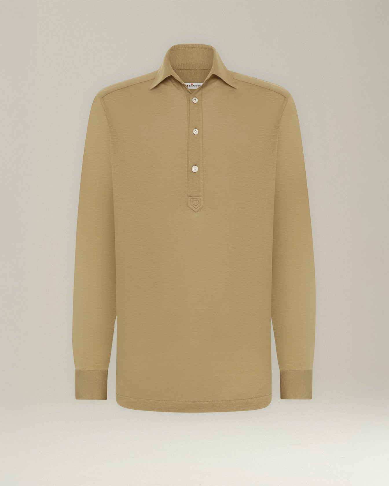 Kiton Polo Langarm Poloshirt Baumwoll-Lyocell elegant