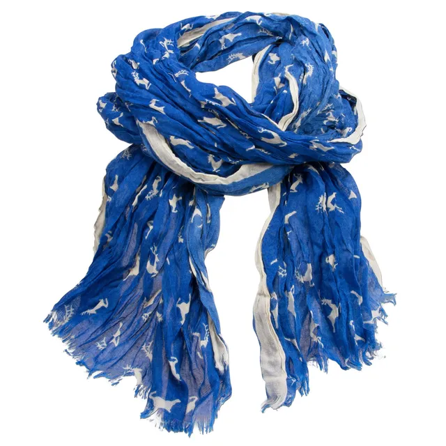 Alpenflüstern DAHEIM ATX038 Crush-Trachtenschal Hirsche blau