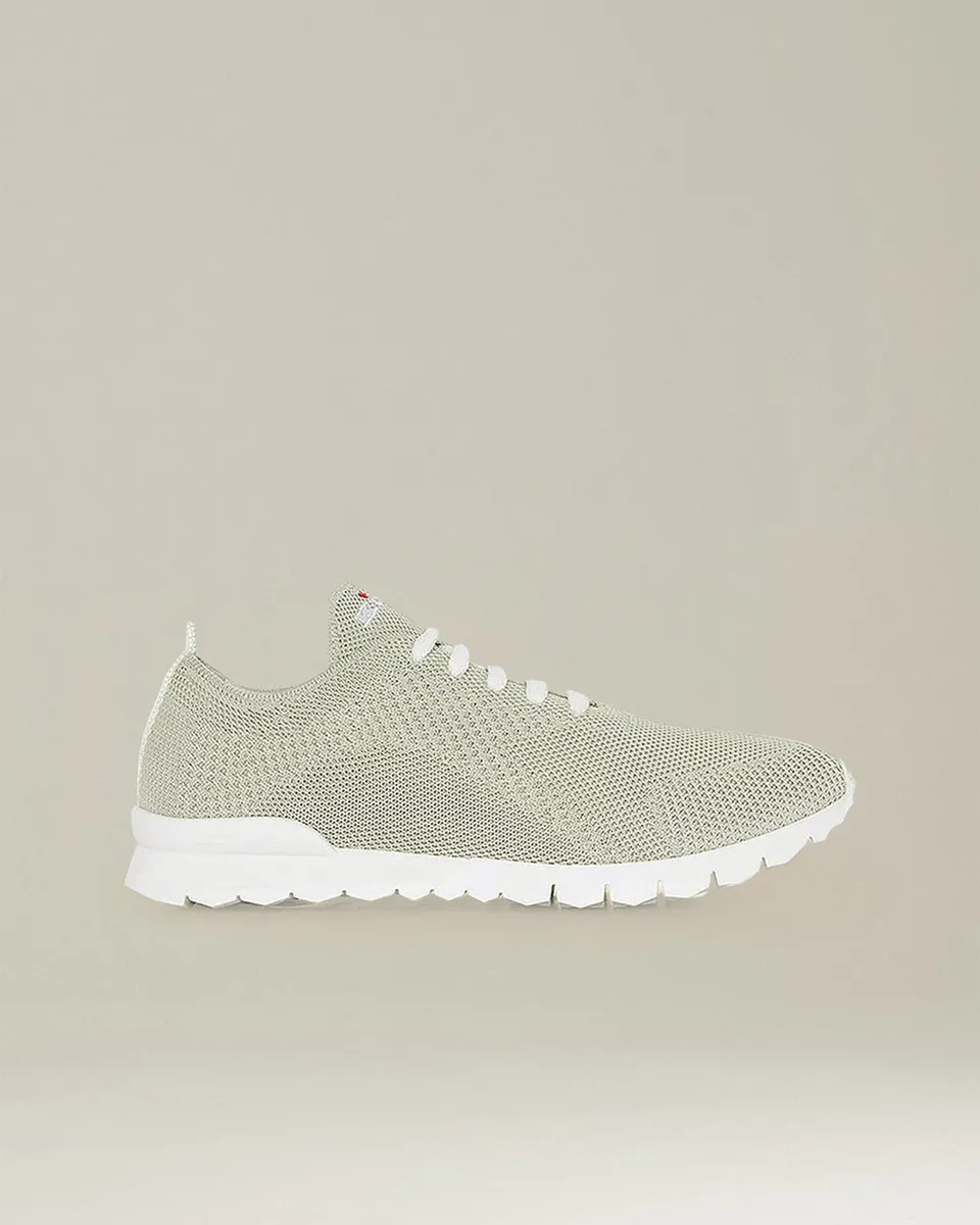 Kiton Shoes Fit Sneakers Strick Baumwolle Weiß Sohle