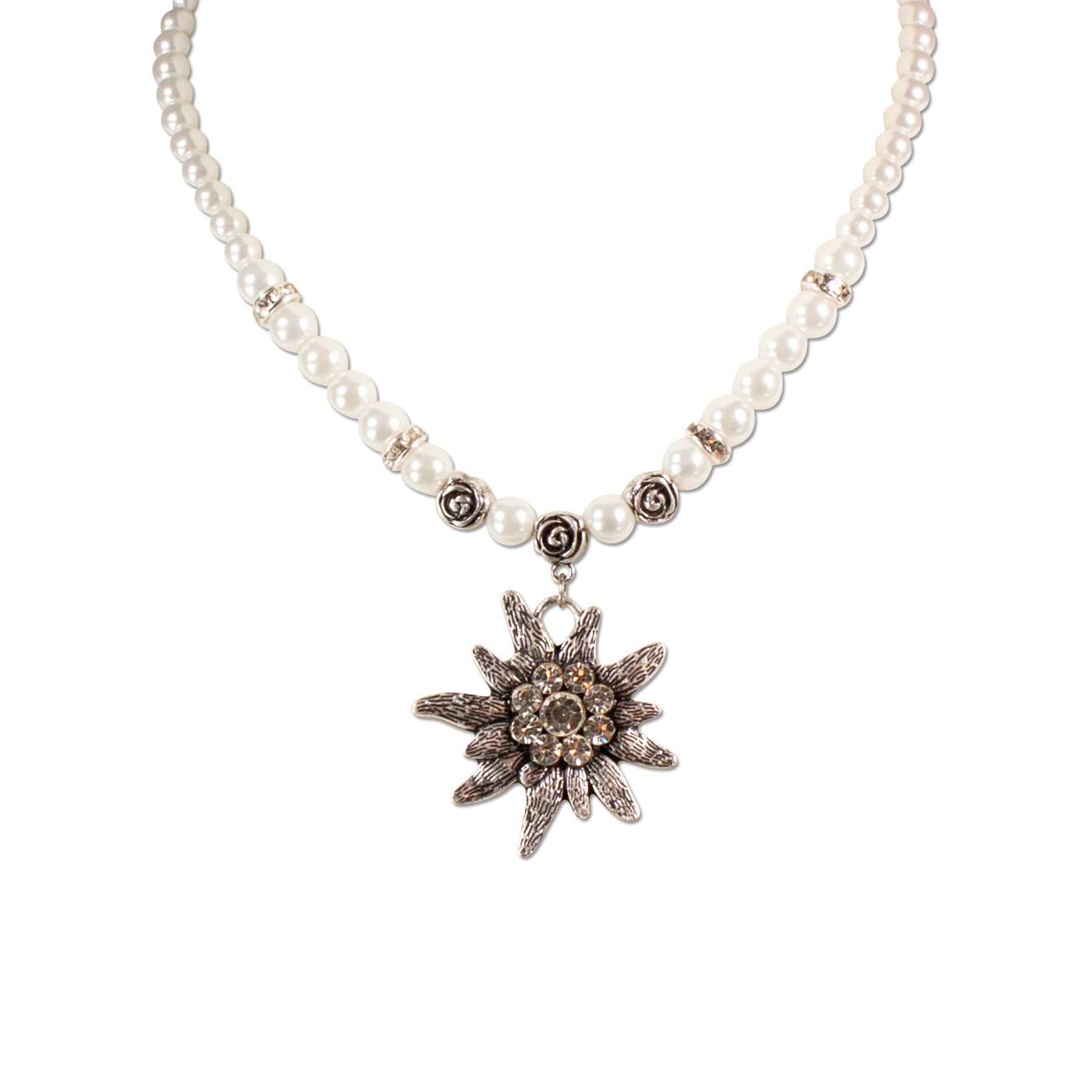 Alpenflüstern DAHEIM Fiona Perlen-Dirndlkette Edelweiß Damen