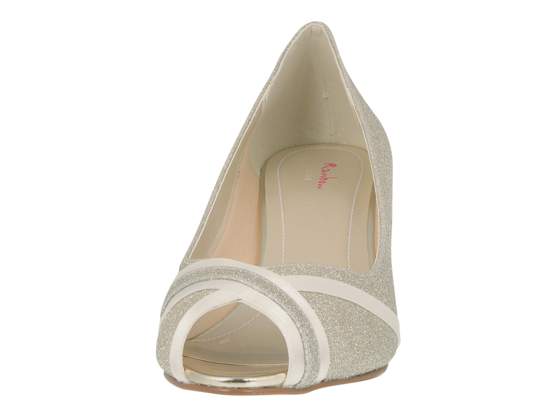 Rainbow Club Timeless Margie Peep Toe Ivory Glitter 6,5 cm