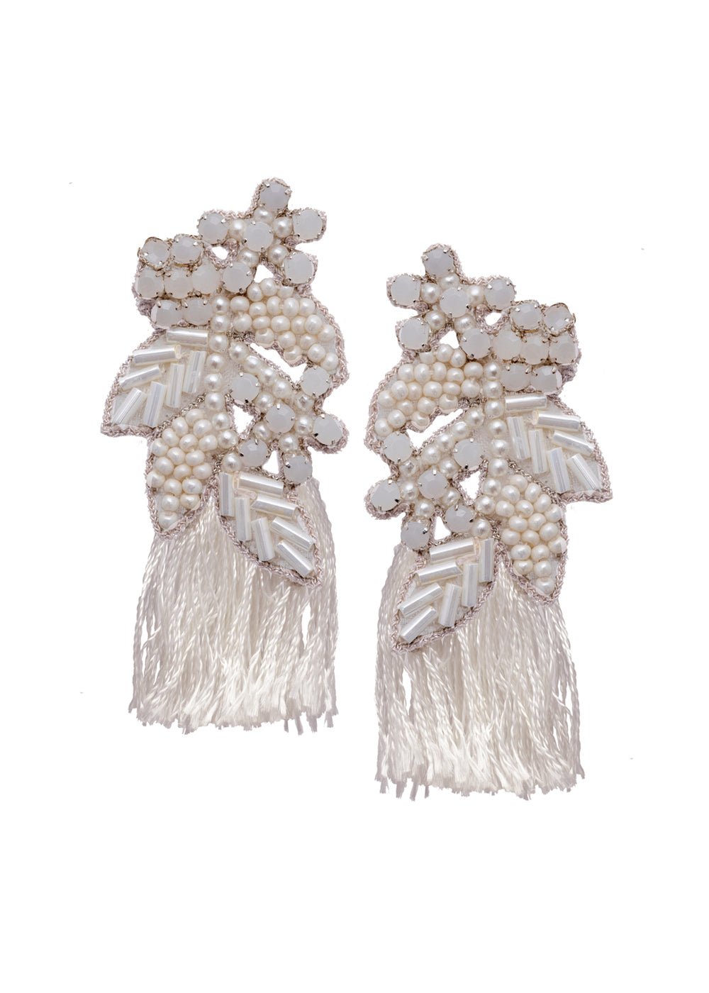 Elizabeth Bower Rosa Fringe Stud Stecker Braut Ohrringe Opal