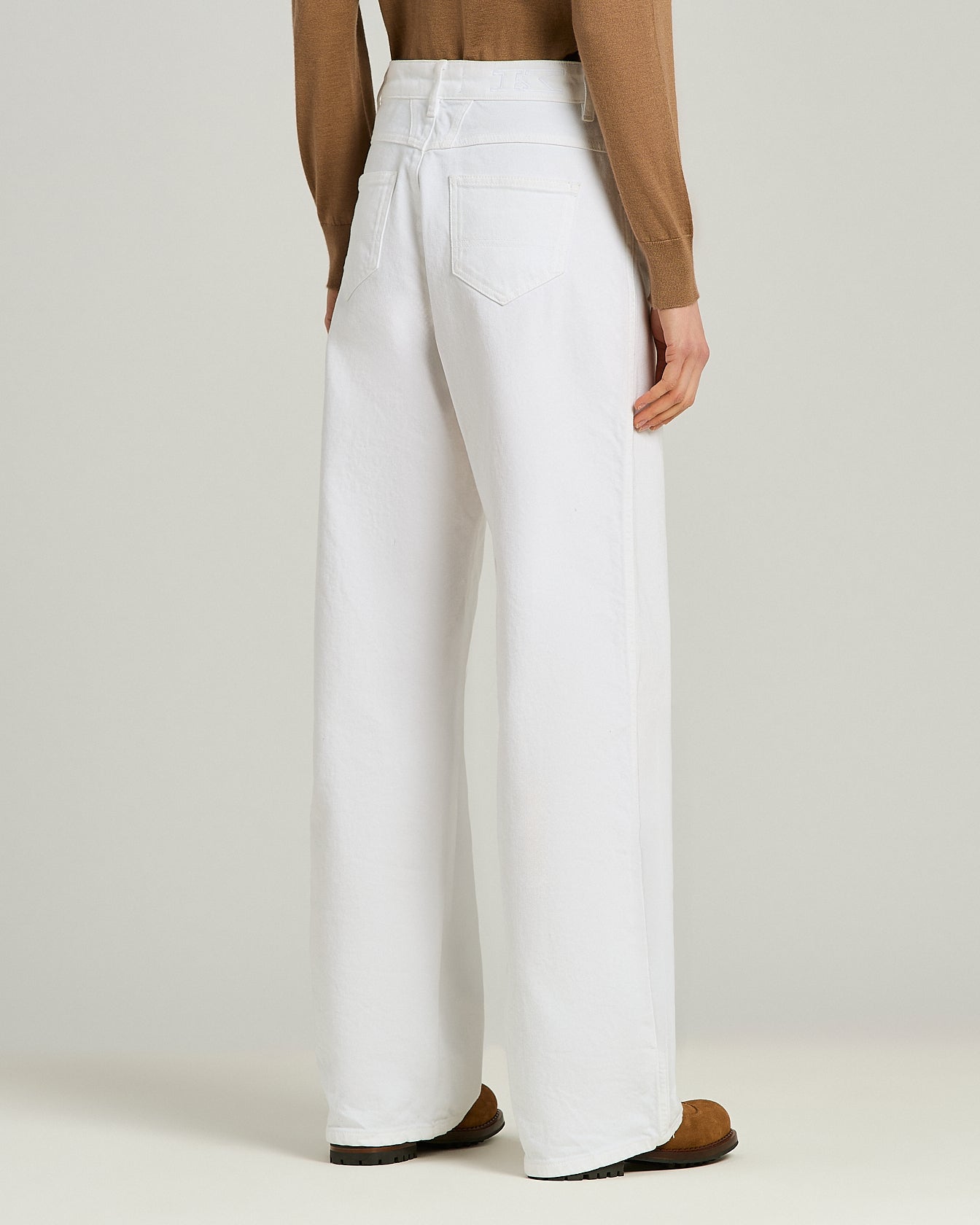 Kiton Optical White Cotton Pants Jeans Weiß Stretch