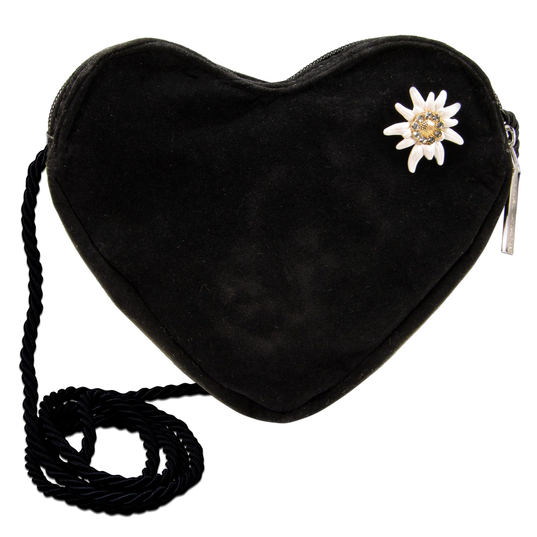 Alpenflüstern Daheim DTA103 Herztasche Taipe-grau Edelweiß