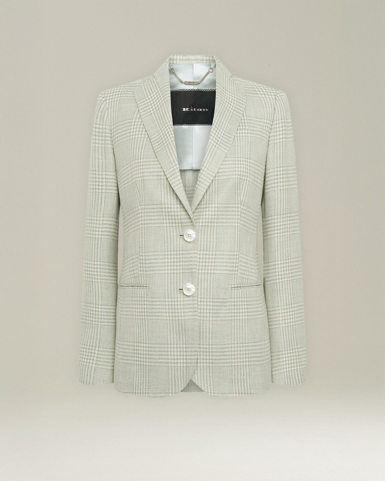 Kiton Jackets Blazer Principe di Galles Seidenblazer Seide