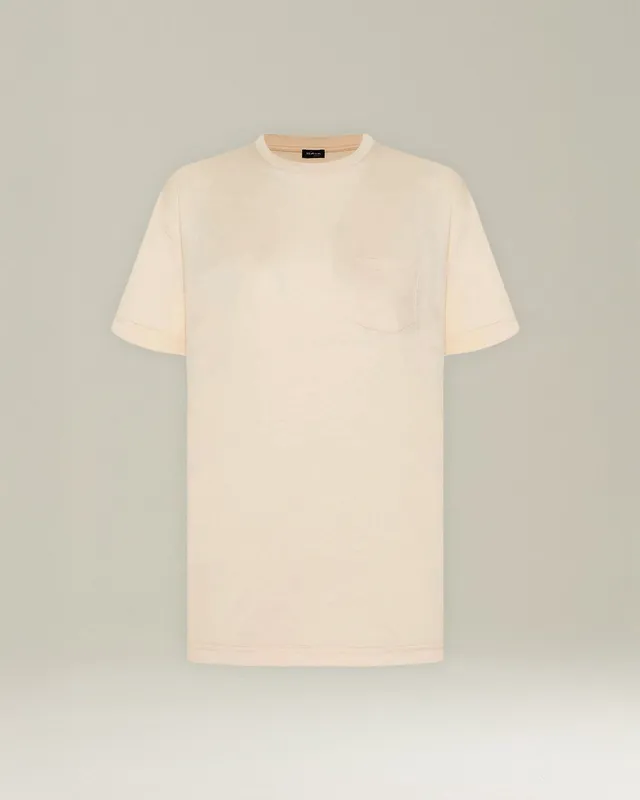 Kiton Polo T-Shirt Seide Baumwolle T-Shirt mit Brusttasche