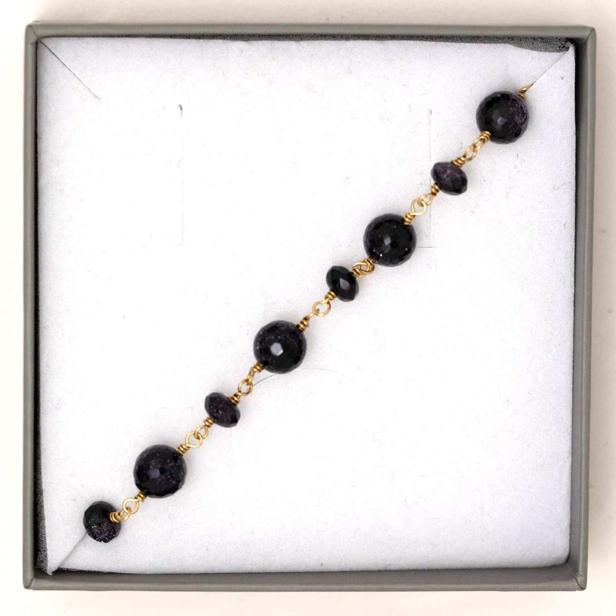Juvelan Armband Blauer Goldfluss Vergoldet 16,5 cm