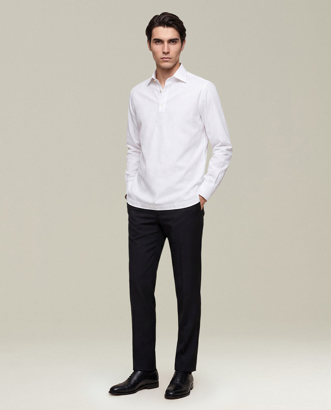 Kiton Positano Hemd Weiß Baumwolle 39 Herren