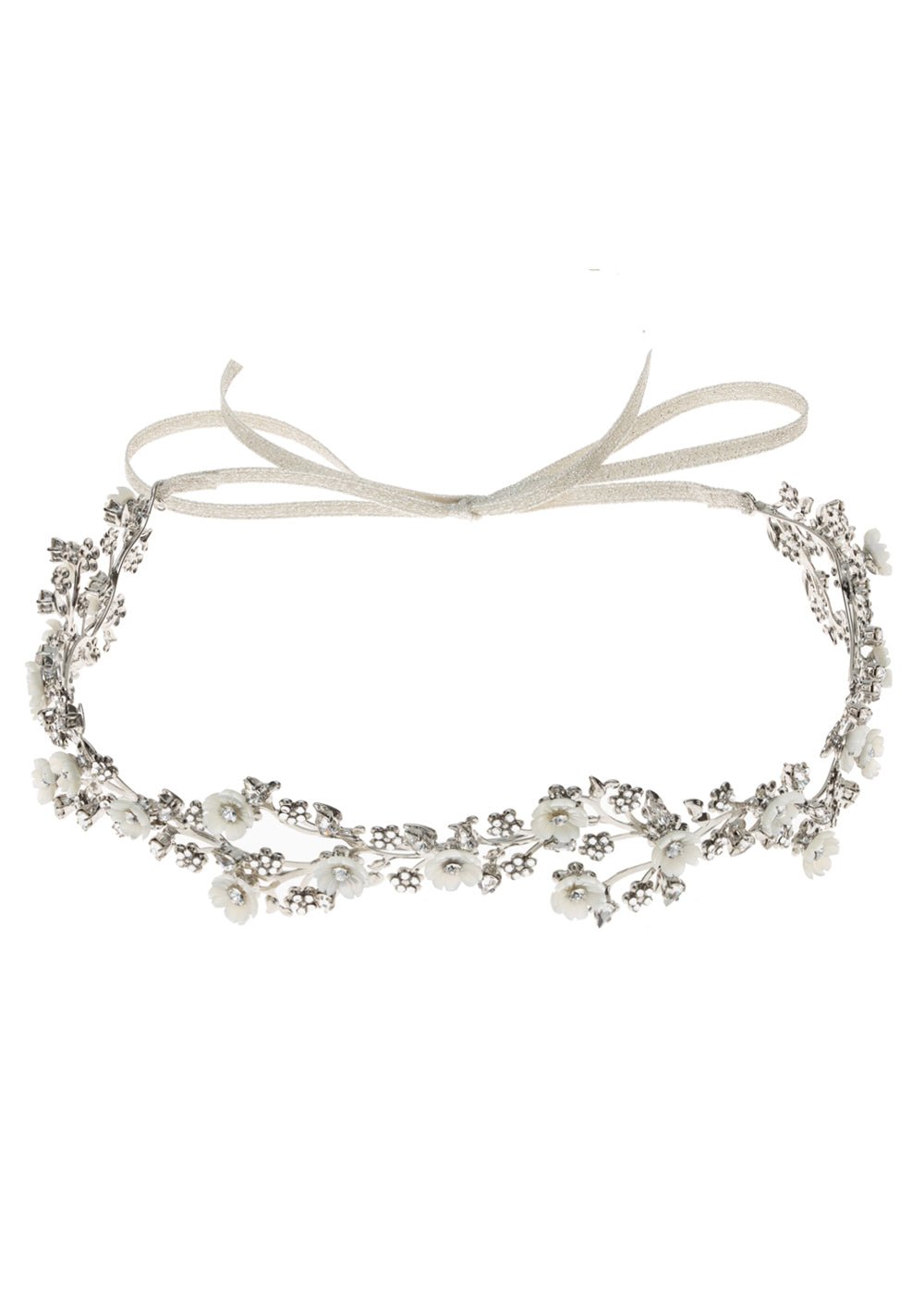 Elizabeth Bower Anemone Haarband Rhodium Perlmutt