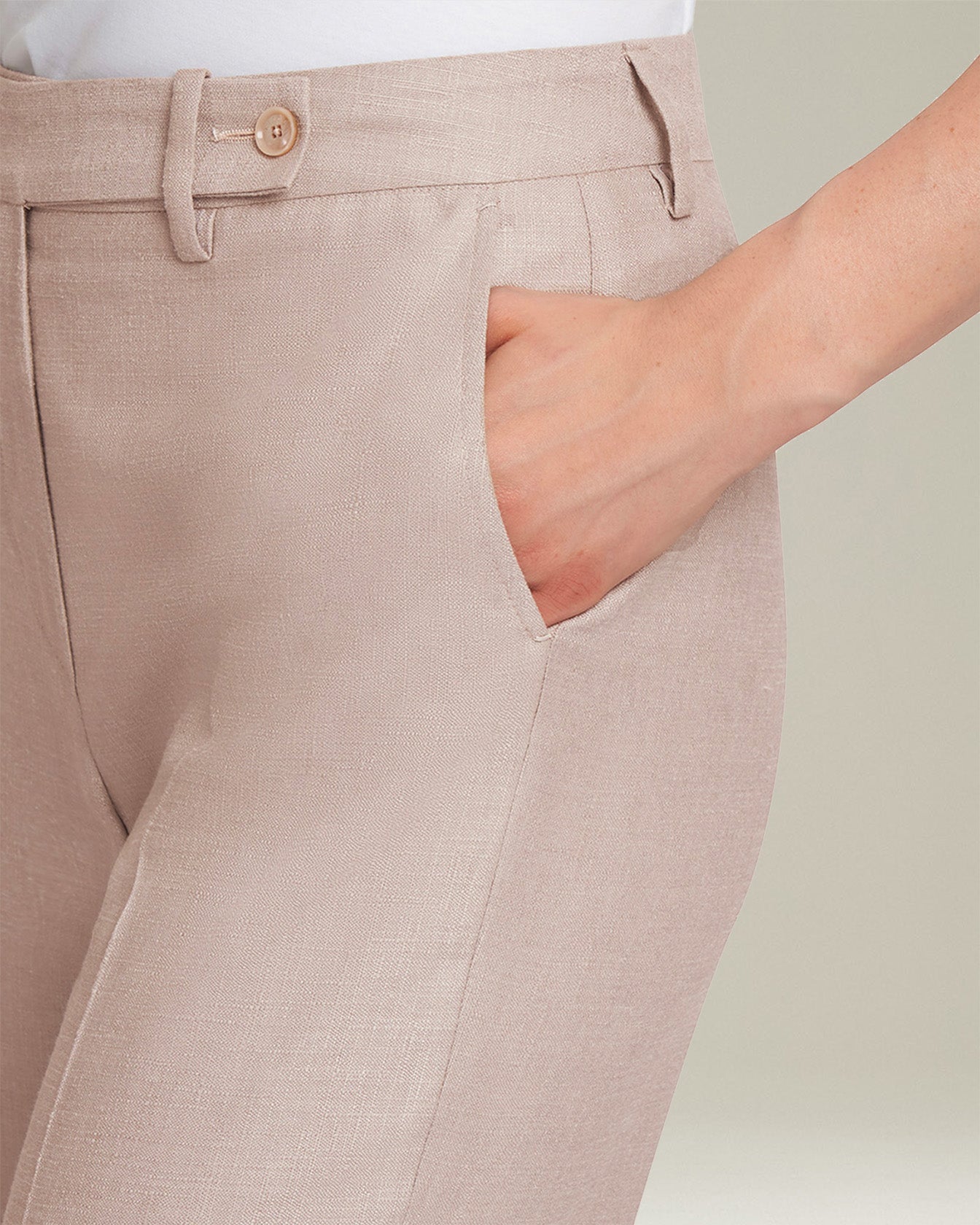 Kiton Pantaloni Seta Hose Beige Seide Wolle Weit
