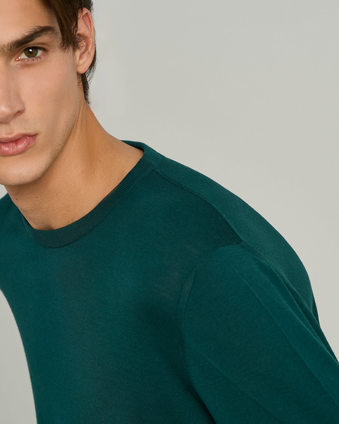 Kiton Crew-Neck Pullover Ultrafine Wolle Pfauengrün
