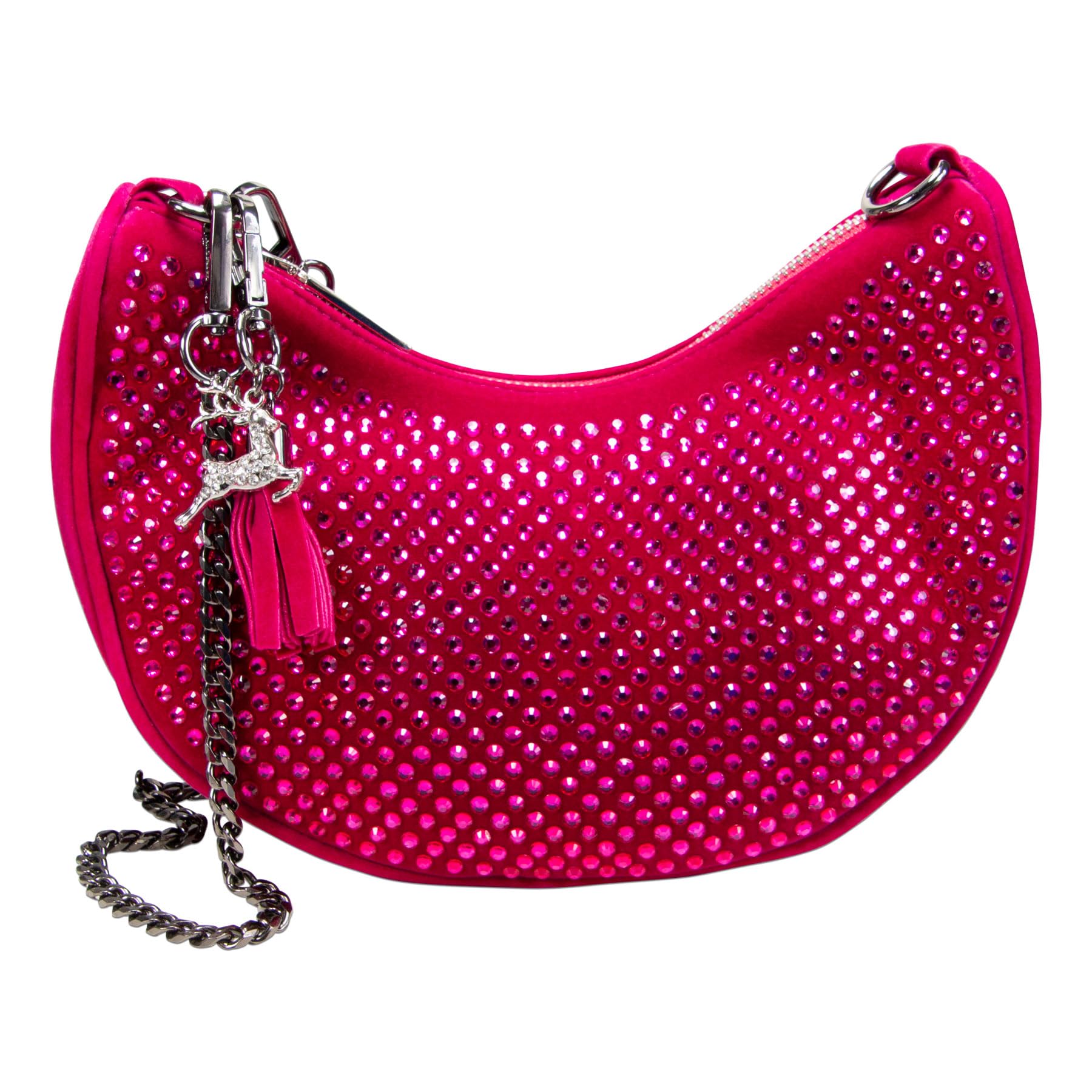 Alpenflüstern DAHEIM DTA101 Dirndltasche Pink-fuchsia Samt Strass