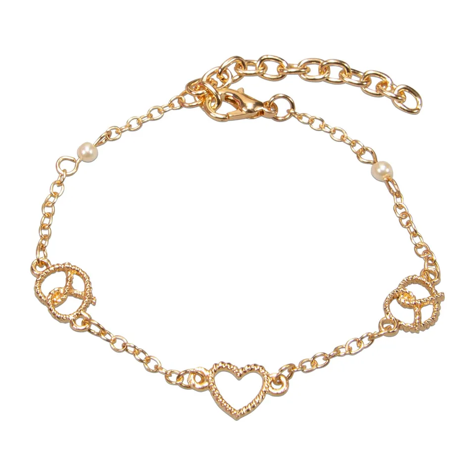 Alpenflüstern DAHEIM DAB092 Trachtenarmband gold-farben Breze Herz