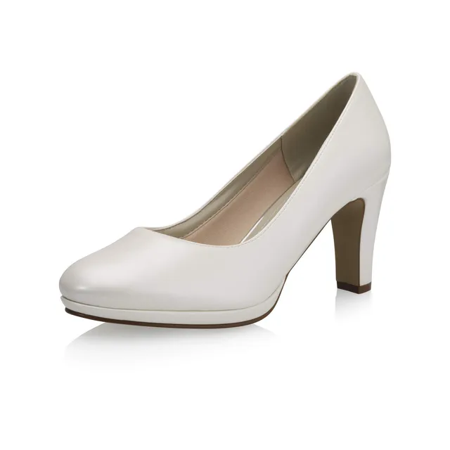 Rainbow Club Crazy Flirt Pumps Ivory Vegan Leder Blockabsatz