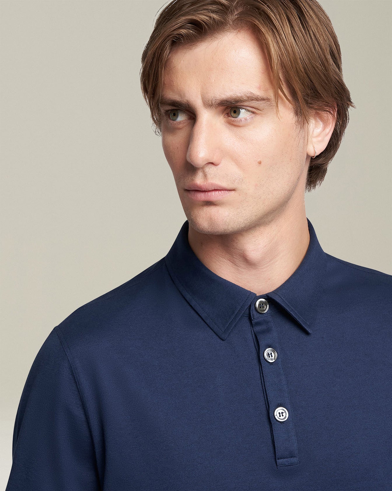 Kiton Knitwear Jersey Poloshirt Cotton Polo navy Kurzarm